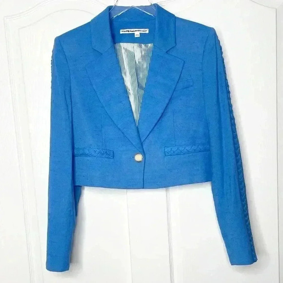 VERONICA BEARD Behren cropped woven blazer Size Medium NWOT - Picture 7 of 17